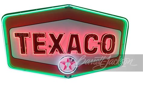 Late 1950s Early 60s Texaco Oil Neon Porcelain Sign
