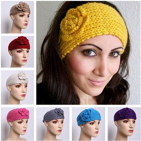 Buy Fashion Women Crochet Headband Knit Hairband Flower Winter Ear