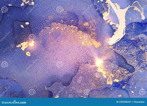 Light Purple Blue And Gold Abstract Pattern With Marble Texture And
