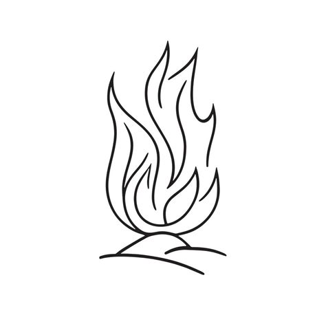 Simple Hand Drawn Bonfire Outline In Flat Design 20271048 Vector Art At