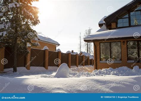 Winter House Winter Snowing Frozen Morning Cantry Stock Image Image