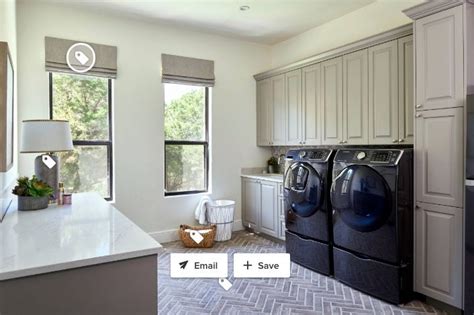 Gorgeous laundry room with custom gray veneer laundry room cabinets, with polished bianco griggio laundry room countertops. Blinds! And paint color. | Laundry room design, Creative interior design, Modern laundry rooms