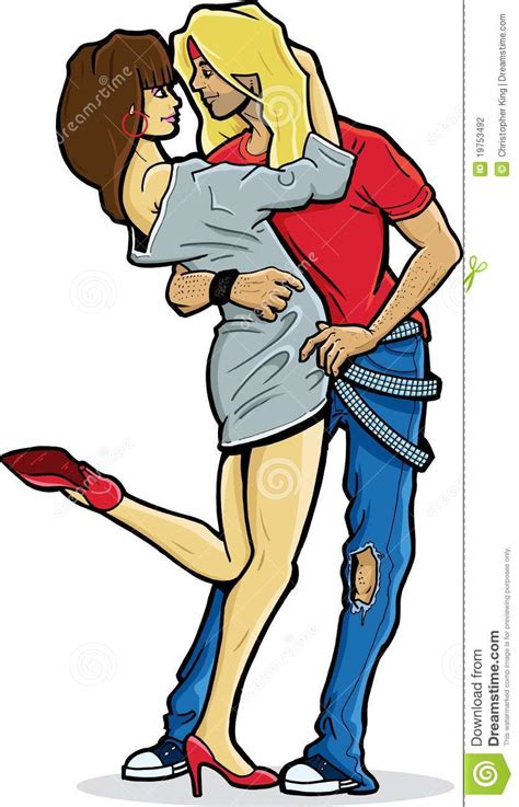 Loving Heterosexual Couple Silhouette Cartoon Vector 261126309