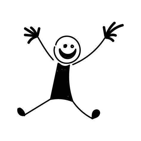 Funny Stick Figure Hand Drawn Style For Print 38104978 Vector Art At