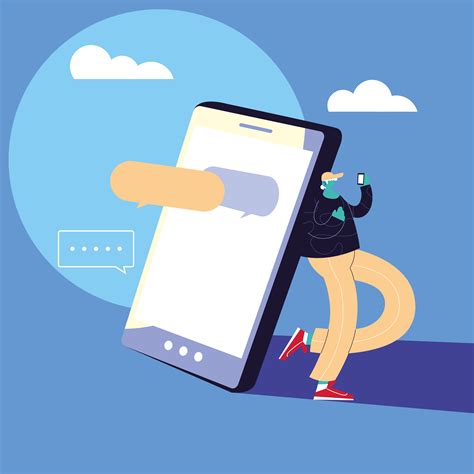 Man With Smartphone Device Chatting 1236255 Vector Art At Vecteezy