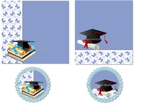 Kit Imprimible Tarjetas De Graduacion Graduaciones Etiqueta 5999