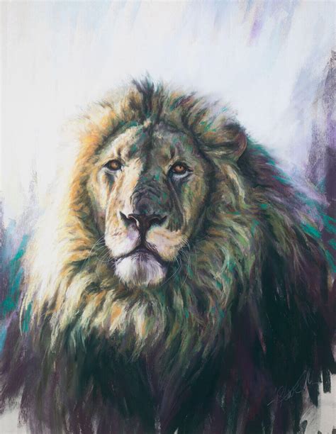 Ancient Warrior African Lion Steve Morvell Wildlife Art
