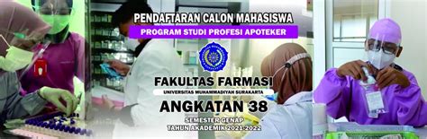 Pendaftaran Calon Mahasiswa Program Studi Profesi Apoteker Fakultas Farmasi UMS Angkatan