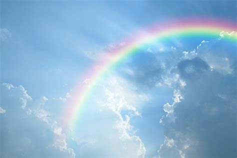 Rainbow And Clouds Wallpaper Mural Murals Your Way