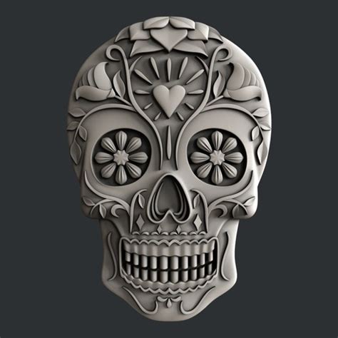 Download Stl File Sugar Skull • 3d Printer Model ・ Cults