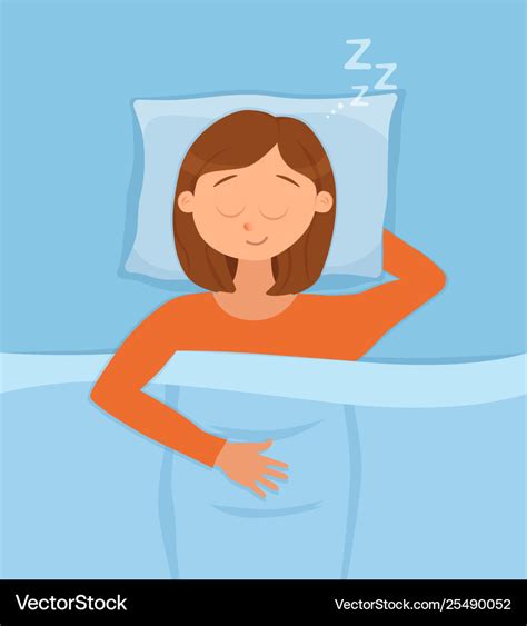 Sleeping Woman Face Cartoon Character Happy Girl Vector Image