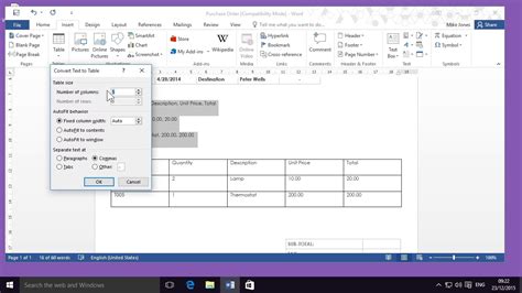 How To Create A Table In Microsoft Word Youtube