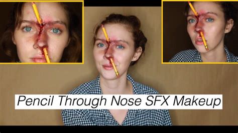 Pencil Through The Nose Sfx Makeup Tutorial Youtube