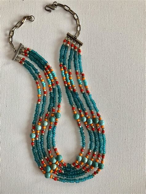 Beaded Jewelry Beaded Necklace Turquoise Statement Necklace