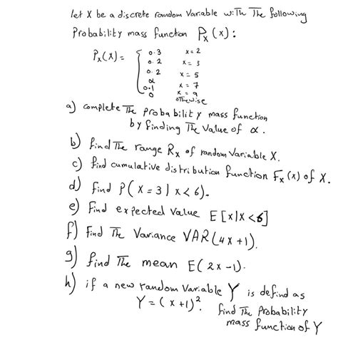 Solved Let X Be A Discrete Rondom Variable With The Chegg Com