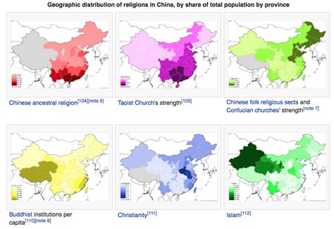 Religion Map Of China