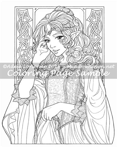 Elf Princess Coloring Page Meadowhaven