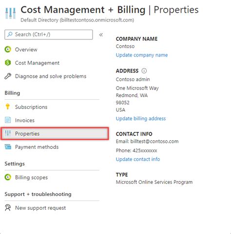 Change Contact Information For An Azure Billing Account Microsoft