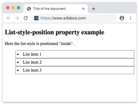 Css List Style Position Property