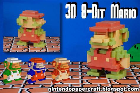 8 Bit Styled 3d Super Mario Paper Craft Gadgetsin