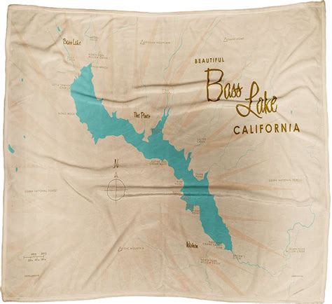 Art Of Place Bass Lake California Map Ultra Fleece Bed Sofa