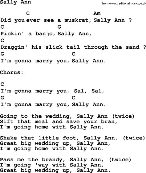 Top 1000 Folk And Old Time Songs Collection Sally Ann Lyrics With