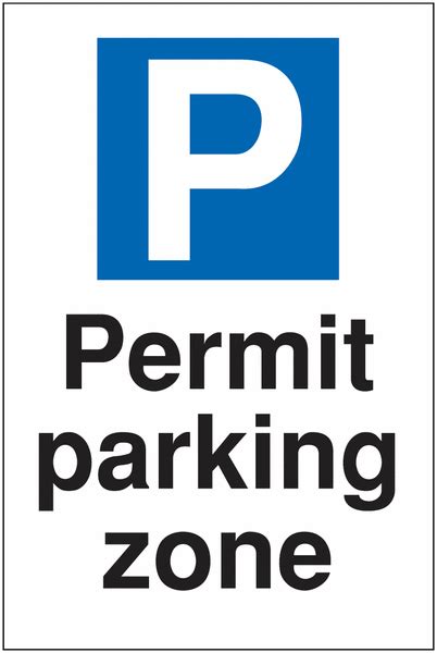 Permit Parking Zone Rectangle Sign Parking Sign Seton