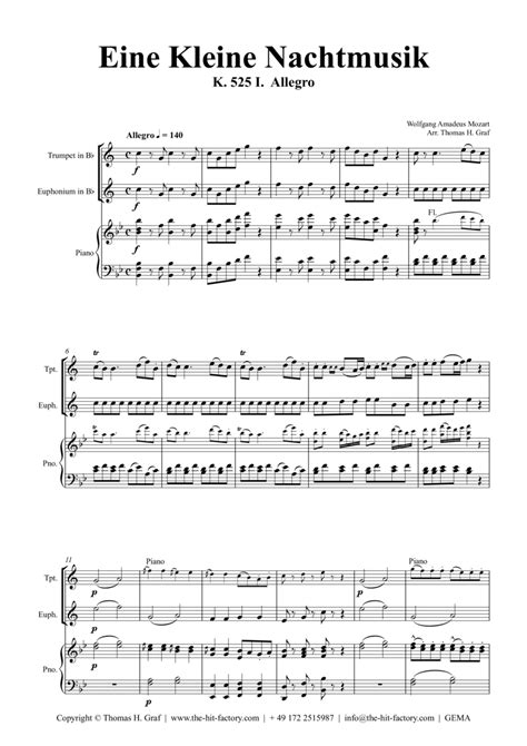 Eine Kleine Nachtmusik Allegro Wa Mozart Piano Trio Tpteuph