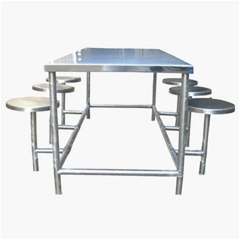 Stainless Steel 6 Seater Canteen Dining Table For Schoolscolleges