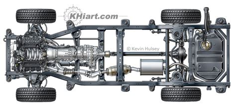 Truck Suv And Car Chassis Undercarriage Or Ladder Frame Illustrations