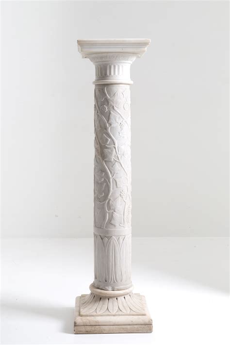 Carrara Marble Column Early 20th Century Viscontea
