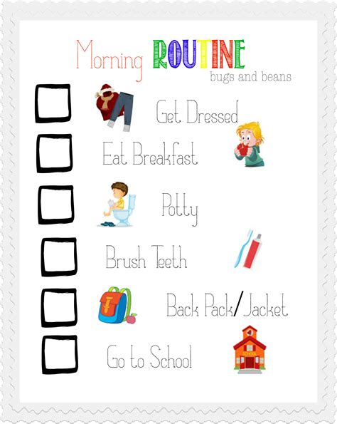 Printable Morning Routine Chart