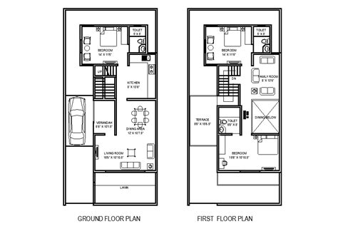 Row House Plan Is Given In This Cad File Download Thi