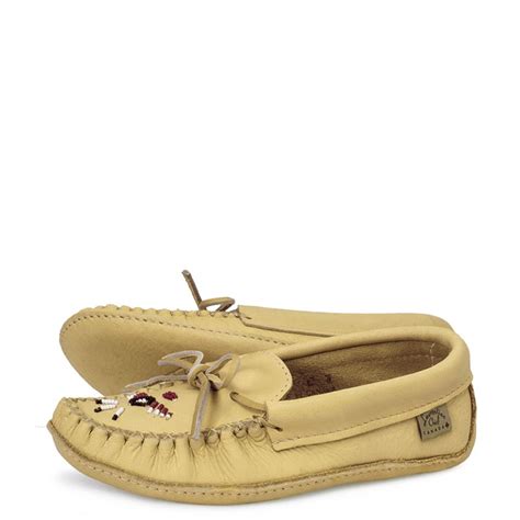 Womens Laurentian Chief Moosehide Leather Sole Moccasin Herberts