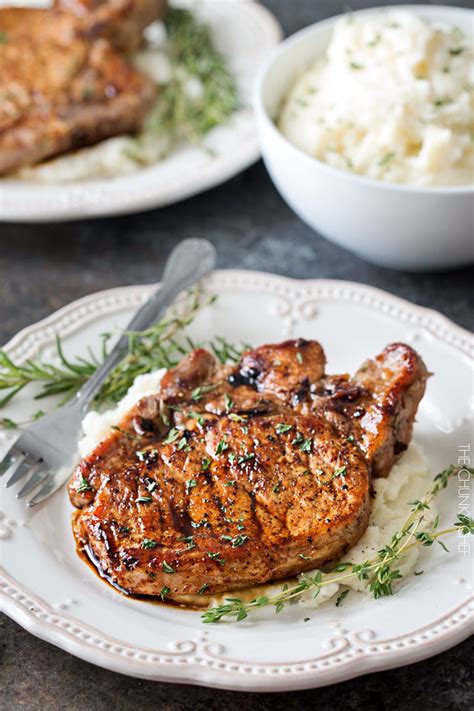 Easy, delicious and healthy boneless loin, center cut, pork chops w/ slow cooker carrots and potatoes recipe from sparkrecipes. Maple Balsamic Glazed Pork Chops - The Chunky Chef