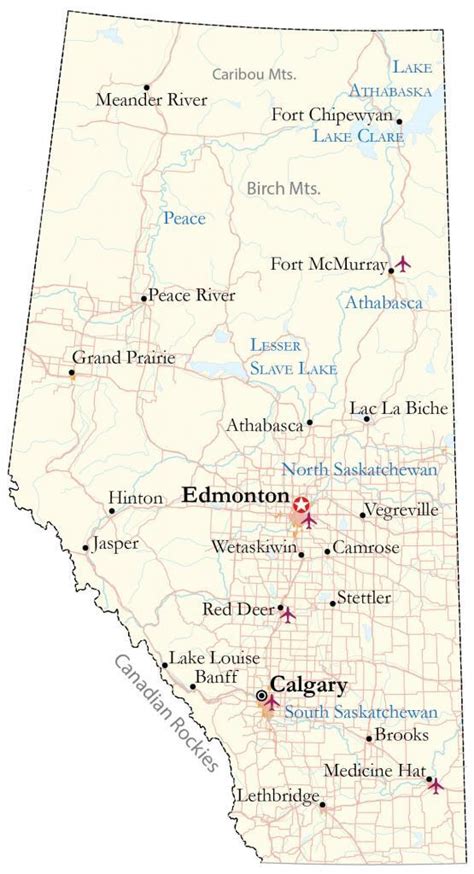 Map Of Alberta Cities And Roads Gis Geography