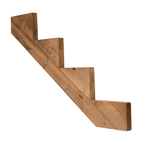 Suntrellis Treated Wood 4 Step Stair Stringer 2 X 12 Brown