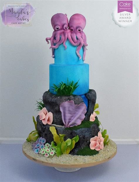 Coral Reef Inspired Wedding Cake Decorated Cake By Cakesdecor