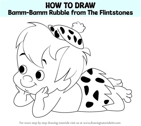how to draw bamm bamm rubble from the flintstones the flintstones step by step
