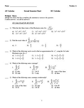 9 best final grade calculators. 2018 BC Calculus Final Exam 6 Versions, pdf format by ...