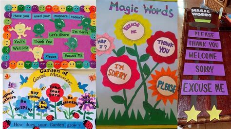 preschool manner words decoration ideas diy classroom magic words decoration wall hanging