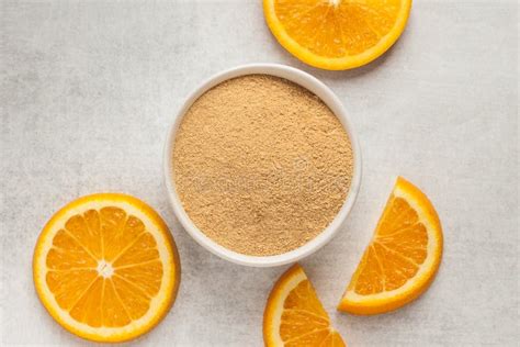 Orange Peel Powder In White Bowl Stock Image Image Of Skincare