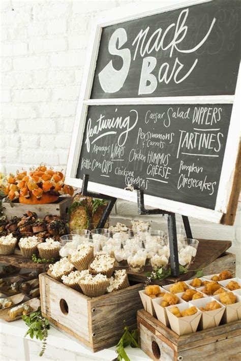 Snack Bar Ideas Wedding Snacks Wedding Buffet Food Buffet Food