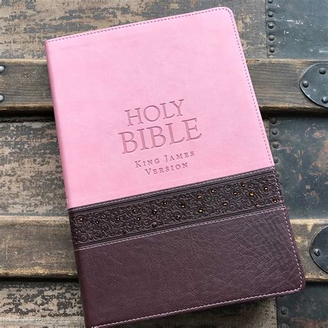 Kjv Brown And Pink Large Print Thinline Bible