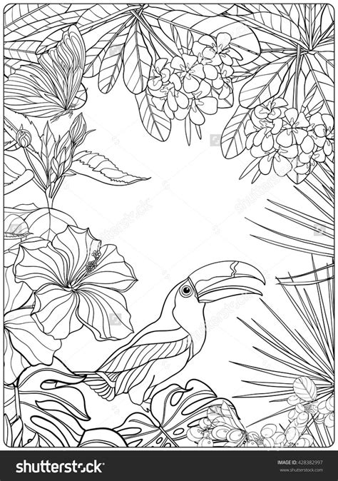 Tropical Rainforest Coloring Page