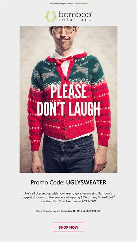 Ugly Sweater Holiday Promotion Email 4