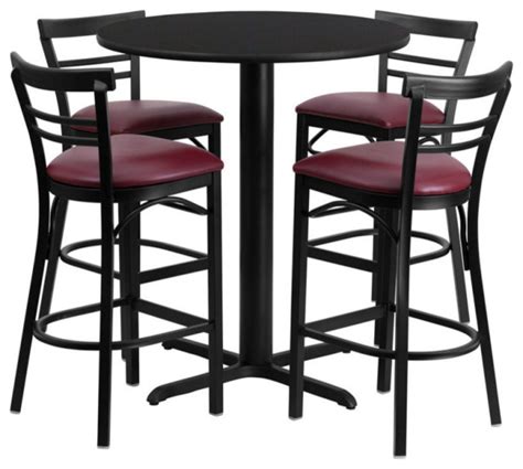 Flash Furniture 24 Round Black Laminate Table Set With Metal