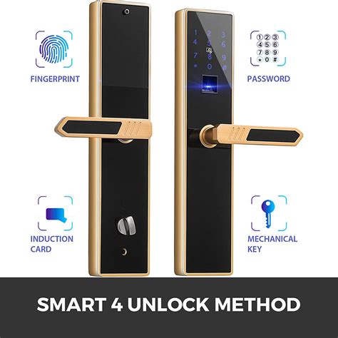 Hopopular 4 Ways Gold Electronic Smart Door Lock Biometric Keyless Lock