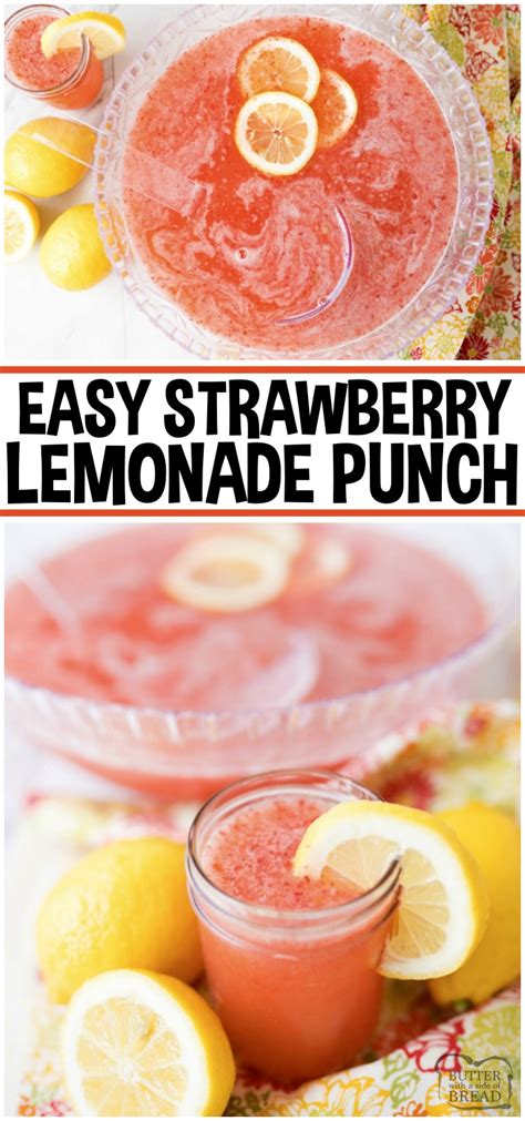 3 Ingredient Strawberry Lemonade Punch Butter With A Side Of Bread