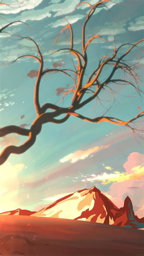 1080x1920 Digital Art Hd Trees Sky Mountains Artist For Iphone 6
